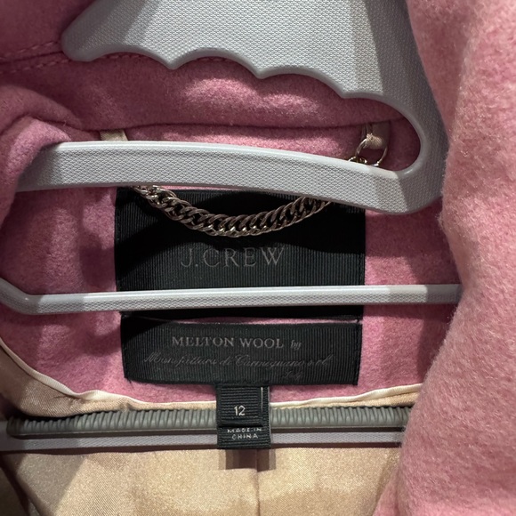 J. Crew Women's Pink Melton Wool Pea Coat with Toggle Closures - Picture 3 of 5